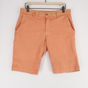 Masons Torino Academy Bermuda Shorts Mens 48 32 in Peach Chino Flat Front